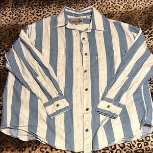 Levi Straus Silver Tab Casual Blue and White Striped Shirt